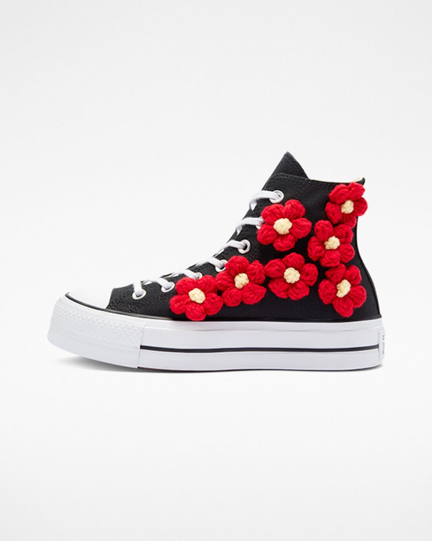 Women's Converse Chuck Taylor All Star Lift 3D Floral High Top Platform Shoes Red Flower | AU 81CE4L
